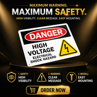 Panneau d'avertissement haute tension en aluminium personnalisé de haute qualité, signalisation de danger de choc électrique, panneau de sécurité industriel, panneau de précaution