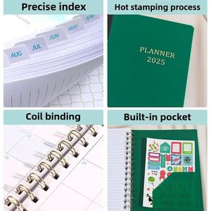 2025 PP Hardcover Weekly Monthly Daily Planner <b>Notebook</b> with Calendar A5 Spiral Journal <b>Notebooks</b> for Students - Product Image 2