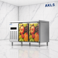 Réfrigérateur de présentation sous comptoir en acier inoxydable commercial à double porte vitrée, 2 ℃ -10 ℃   Pour la production de boissons, cuisine commerciale