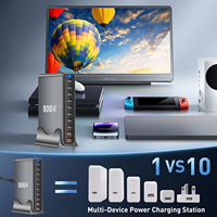 Cargador Rápido USB C de 800W 8C2A, Estación de Carga USB de 10 Puertos, GaN III Pro con Puerto Dual PD PPS de 140W para Múltiples Dispositivos USB