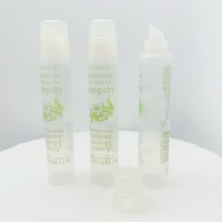 Emballage cosmétique en tube rond compressible imprimé offset avec bouchon à vis pour rouge à lèvres en plastique transparent 10 ml