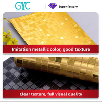 Film Logam Mosaik Efek Metalik PET Perak Brushed Gaya Minimalis Film 3D Cina untuk Dekorasi Latar Belakang Panel Veneer Kayu