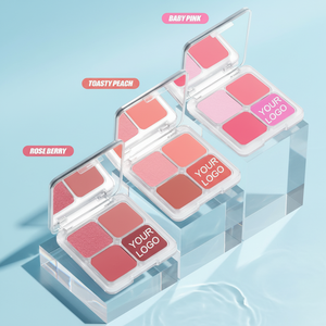 Paleta de Rubor de 4 Colores con Acabado Suave, Mate y Brillante, Pigmentos Mezclables, Aspecto Natural, <span class=keywords><strong>Maquillaje</strong></span> para Mejillas, Marca Privada, Logotipo Personalizado, Venta al Por Mayor - Product Image 6