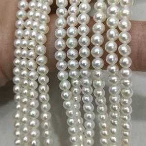 Collar de Perlas de Agua Dulce Pequeñas de 2.8-3.2mm, Redondas, Blancas y Rosas, Impecables, Suaves, de Calidad Natural, Perlas Sueltas - Product Image 2