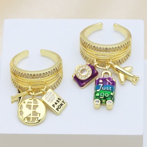 Anillo Ajustable de Moda con Incrustaciones de Circonio, Chapado en Oro de 18K, Certificado por Terceros, Regalo para Mujer, Oferta Especial <span class=keywords><strong>Queenie</strong></span> 2025 - Product Image 2