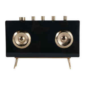 Scultura rettangolare in metallo a forma di radio, decorazione moderna per la casa, l'ufficio, la mensola, il tavolino da caffè. - Product Image 1