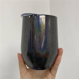 Verre à vin isolé en acier inoxydable, peinture arc-en-ciel, paillettes de caméléon, Double paroi, 304, 12oz, nouveauté - Product Image 5