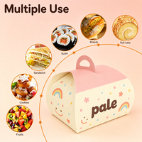 Boîte pliable en papier alimentaire avec poignée 350 g/m², revêtement à base d'eau sans PE, LFGB + FDA, recyclable PPWR Grade-A