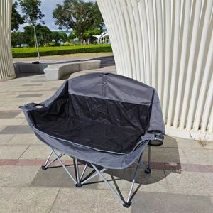 <span class=keywords><strong>Poltrona</strong></span> portatile divano a due piani per esterni pieghevole in cotone con portabicchieri da vino per vacanze di piacere e campeggio - Product Image 5