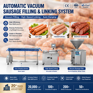 Máquina automática de llenado y enlazado de salchichas al vacío, línea de producción de salchichas para <span class=keywords><strong>hot</strong></span> dogs y frankfurters con sistema de colgado automático - Product Image 3