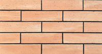 Revêtement mural en pierre flexible ultra-mince, type brique fendue, terracotta pêche cuit au four, pour revêtement de façade extérieur et intérieur, OEM