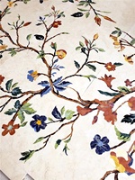 Baguettes de sol en marbre décoratives d'hôtel, motif de médaillon, jet d'eau