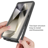 Étui de protection intégral 360° avec cadre avant et protection d'écran en PET pour Samsung Galaxy S25 Ultra/PLUS/S25, robuste et antichoc