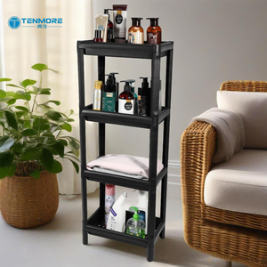 Étagère de rangement en plastique PP à 4 niveaux multi-usages pour salle de bain, salon, <span class=keywords><strong>cuisine</strong></span> et bureau - Product Image 3