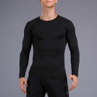 Personnalisé Hommes Gym T-shirt Compression Couche De Base Tops À Manches Longues À Séchage Rapide Sport À Manches Longues Chemises De Compression vierges