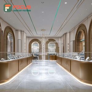 Vitrina de Joyería de Alta Visibilidad para Centro Comercial, Vitrina de Vidrio para Joyería con Marco de Madera - Product Image 3