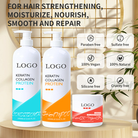 Ensemble de soins capillaires personnalisé, shampoing à la kératine et au collagène, kit de masque après-shampoing pour tous les types de cheveux