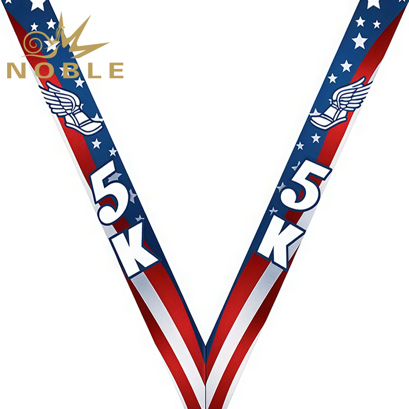 2025 Sateen Neck Ribbon Custom Champion Marathon Gymnastics Medal Ribbons Lanyards Image 2