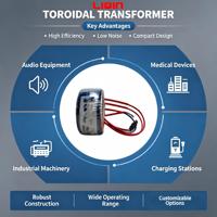 Amplificateur audio miniature monophasé pour voiture avec transformateur toroïdal basse puissance à enroulement en cuivre et noyau en résine, multi-tension