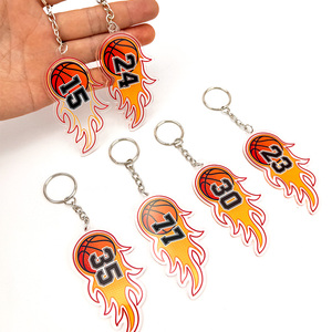 Factory Wholesale Custom Designed <b>Anime</b> Cartoon Basketball Number Mini Transparent PVC <b>Keychain</b> Personalized Mini Acrylic - Product Image 3