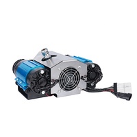 Compresseur d'air portable 12V en métal à double cylindre pour voiture, robuste et compact, 150 PSI, avec accessoires