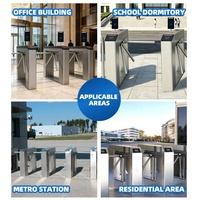 Torniquete Automático Abatible con Control de Acceso por Huella Dactilar y Lector de Códigos QR para Entrada de Hotel