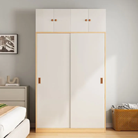 Armoire moderne en bois massif avec portes coulissantes, durable et facile à assembler, pour le rangement de la chambre, utilisation pour enfants