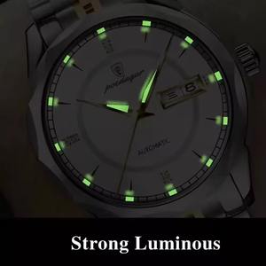 Drioshipping Reloj de pulsera de negocios de lujo para hombres 40mm Aleación de acero inoxidable Luminoso 30M Característica deportiva impermeable - Product Image 3