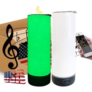 Vasos Tumbler con Altavoz Inteligente de 20oz, Blancos que Brillan en la Oscuridad, para Sublimación, Disponibles en Almacén de EE. UU. - Product Image 1