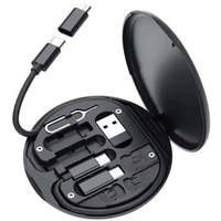 Kit d'adaptateur de voyage multifonctionnel 60W 3A, 6 en 1, avec câble de charge et de données USB Type C Micro pour téléphone portable, vente chaude