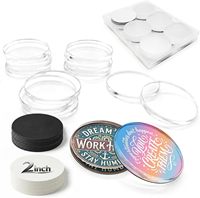 Autocollants magnétiques transparents en acrylique pour réfrigérateur, amusants, peints, à faire soi-même, avec support adhésif noir, découpés, pour décoration photo