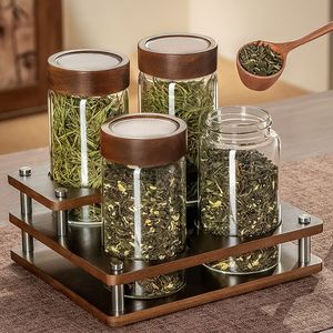 YOLOWE HOME 16ozキッチン収納ガラス気密瓶ねじ付きふた付きBPAフリー & フリーザー安全ルーズリーフティーオーガナイザー - Product Image 5