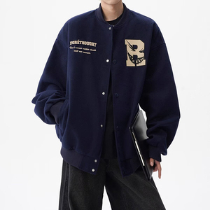 Chaqueta de Béisbol con Diseño Moderno para Hombre y Mujer, Otoño Invierno, Personalizable con Bordado de Letras, Estilo Urbano, Informal, para Parejas - Product Image 6