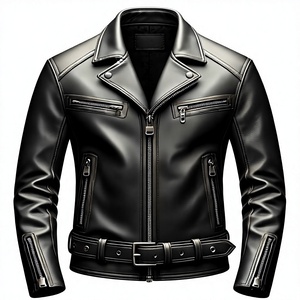 Veste de moto en cuir PU coupe slim coupe coréenne pour homme SASPORTS LEAGUE, coupe-vent, décontractée, avec logo frontal, fermeture éclair, printemps, automne, hiver - Product Image 1