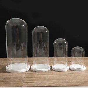 <strong>Glass</strong> <strong>Dome</strong> With Wooden Base <strong>Glass</strong> for Candle Mini <strong>Cake</strong> Stand <strong>Glass</strong> Display <strong>Dome</strong> - Product Image 2