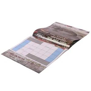 2024 Chinese factory custom saddle stitch binding blank picture wall hanging flip calendar