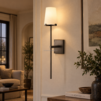 Applique murale moderne en laiton massif avec abat-jour en tissu blanc pour chambre, salle de bain, hall d'entrée, maison, hôtel
