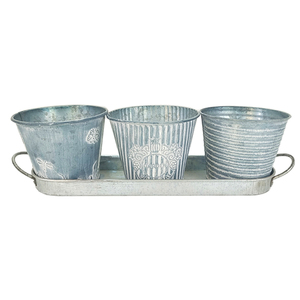 Ensemble <span class=keywords><strong>de</strong></span> 3 pots à herbes galvanisés avec plateau, pots à fleurs en métal, <span class=keywords><strong>pour</strong></span> plantes d'intérieur, idéal <span class=keywords><strong>pour</strong></span> la culture <span class=keywords><strong>de</strong></span> plantes aromatiques fraîches sur le <span class=keywords><strong>rebord</strong></span> <span class=keywords><strong>de</strong></span> fenêtre - Product Image 4