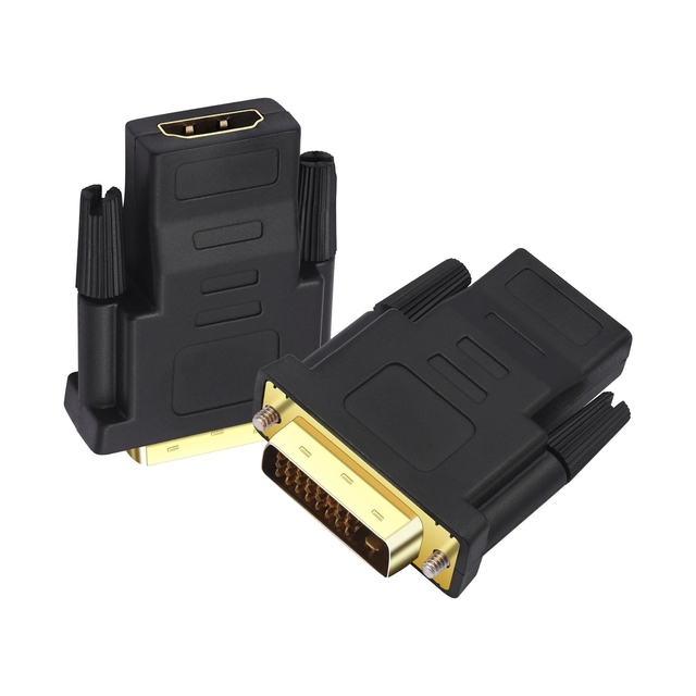 Dual Link DVI-D 24+1 Male to HDMI Female Video Adapter, High-Speed Connector for Computer Graphics Cards & Monitors