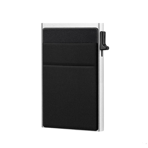 Rfid Credit Card <b>Holder</b> <b>Wallet</b> Metal Thin Slim Bank Card Case Men Women Pop up Minimalist <b>Wallet</b> Small Black Purse Metal <b>Wallet</b> - Product Image 3