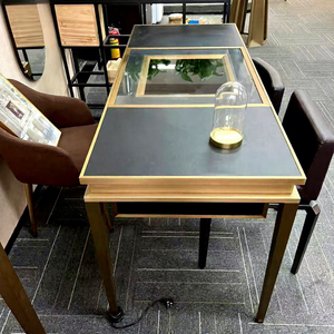 Custom Jewelry Consultation Table <b>with</b> Chairs | Luxury Negotiation <b>Desk</b> for Jewelry Retail Store Design Elegant Jewelry Display - Product Image 4