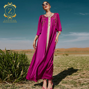 Zaynab musulman Jalabiya saoudien <span class=keywords><strong>Djellaba</strong></span> Dubaï Satin Patchwork strass robe pour <span class=keywords><strong>arabe</strong></span> fête réception de mariage - Product Image 3