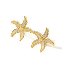 Boucles d'oreilles étoile de mer pour femmes, style océan, en acier inoxydable, légères, bijoux de vacances