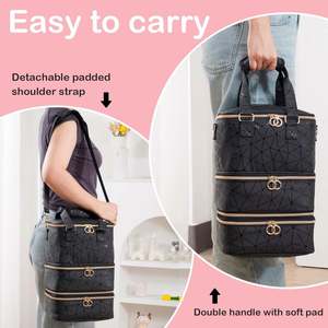 Échantillon gratuit trois couches grande capacité organisateur de maquillage stockage vernis à ongles étui de voyage outils de <span class=keywords><strong>manucure</strong></span> <span class=keywords><strong>valise</strong></span> - Product Image 2