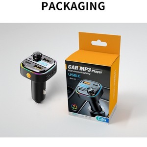 C26 Xe Thuốc Lá Nhẹ Hơn <span class=keywords><strong>Bluetooth</strong></span> MP3 Máy Nghe Nhạc Xe Hands-Free USB Sạc FM Transmitter Ánh Sáng Môi Trường Xung Quanh 3.1A - Product Image 5