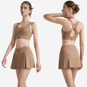 Conjunto Deportivo para Niñas, para Correr o Bádminton, con Sujetador Deportivo Ajustable con Espalda Descubierta y Minifalda con Cintura en V, Traje para Tenis - Product Image 1