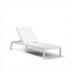 Chaise longue de jardin en aluminium avec revêtement en poudre, design moderne et durable, pour cour, hôtel et parc - Product Image 1