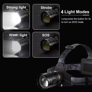 Linterna Frontal de Emergencia con Sensor de Movimiento, Luz Brillante de Largo Alcance, Alta Potencia, Recargable por USB, con Zoom LED - Product Image 5