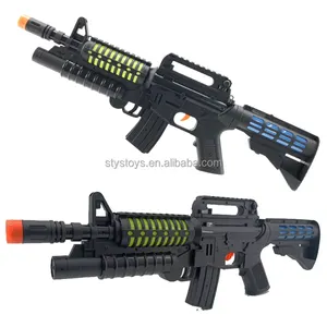 Pistola de Juguete Eléctrica Musical de Plástico con Luz Brillante, Tipo Subfusil, Económica - Product Image 1