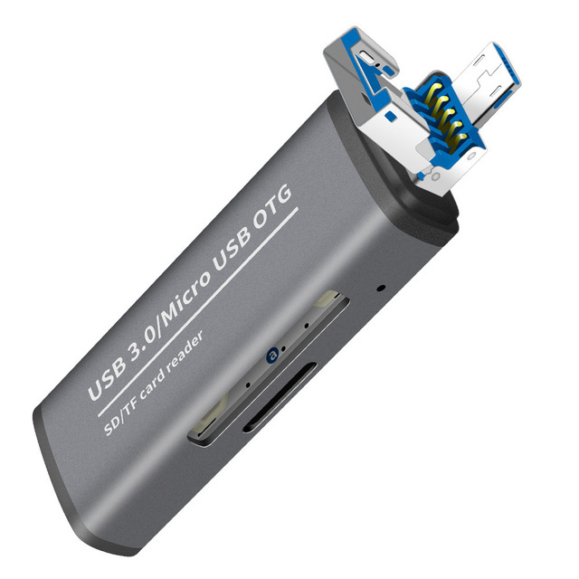 USB 3.0 Micro USB OTG Card Reader SD TF 2 in 1 Memory Card Reader